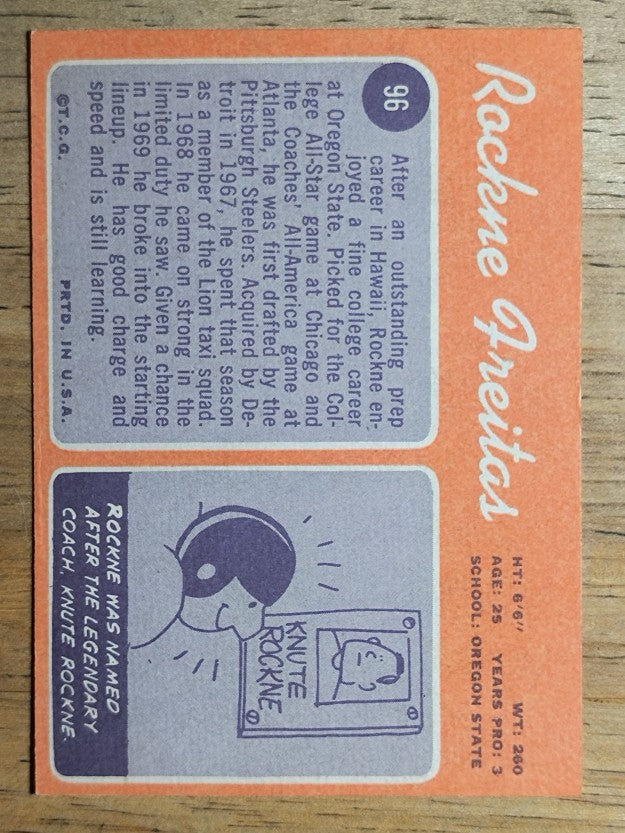 1970 Topps #96 Rockne Freitas RC (EXMT)