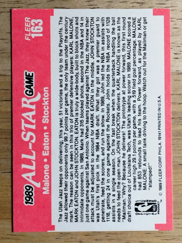 1989-90 Fleer #163 Karl Malone AS/John Stockton/Mark Eaton