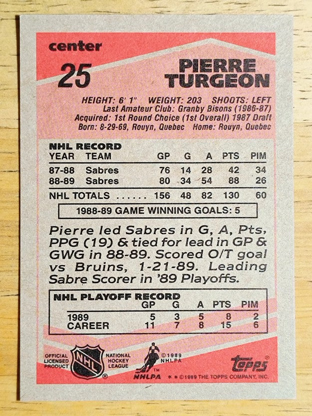 1989-90 Topps #25 Pierre Turgeon DP