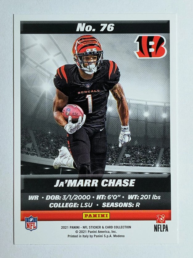 2021 Panini Stickers Cards #76 Ja'Marr Chase