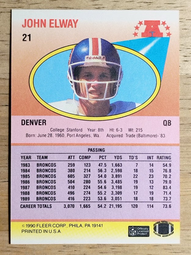 1990 Fleer #21 John Elway