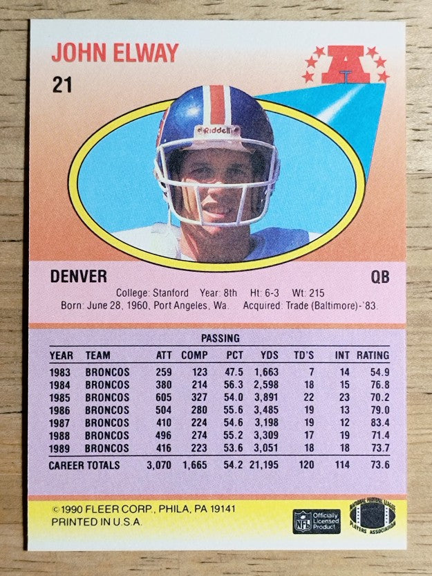 1990 Fleer #21 John Elway