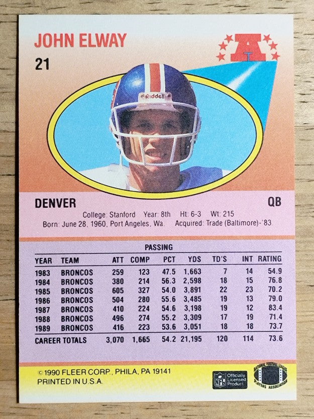 1990 Fleer #21 John Elway