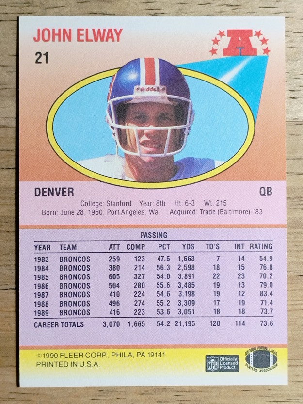 1990 Fleer #21 John Elway