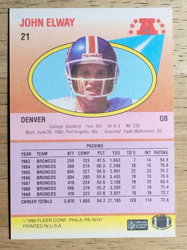 1990 Fleer #21 John Elway