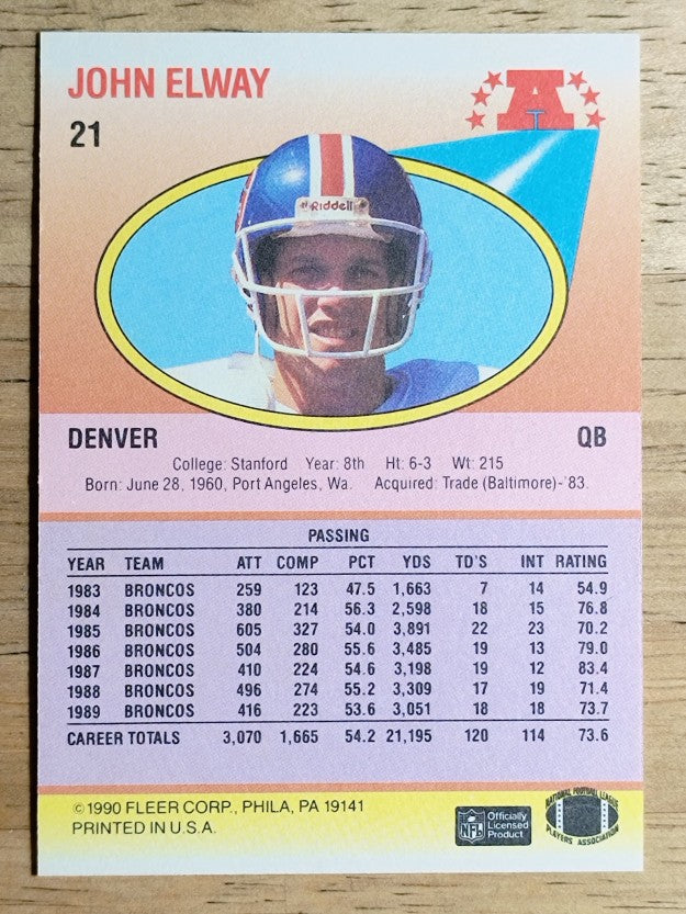 1990 Fleer #21 John Elway