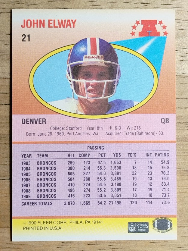 1990 Fleer #21 John Elway