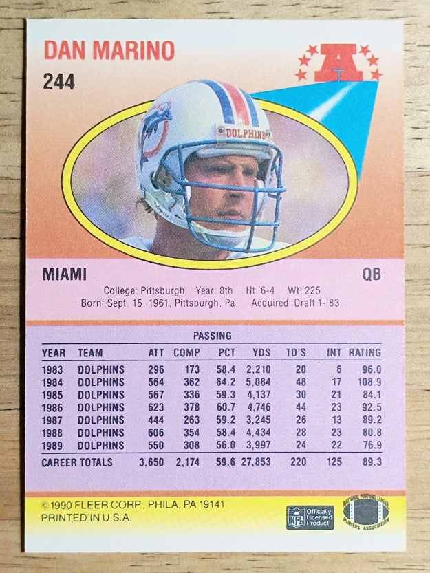 1990 Fleer #244 Dan Marino