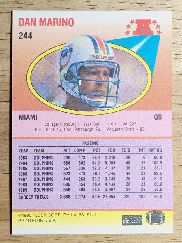 1990 Fleer #244 Dan Marino
