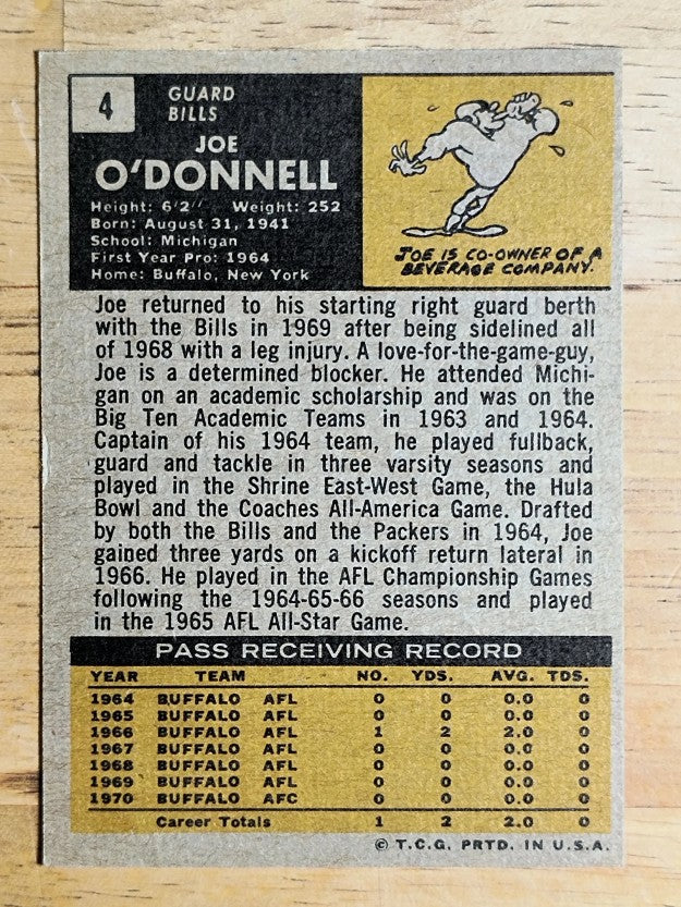 1971 Topps #4 Joe O'Donnell RC (VG)