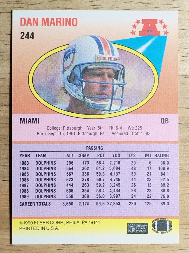 1990 Fleer #244 Dan Marino