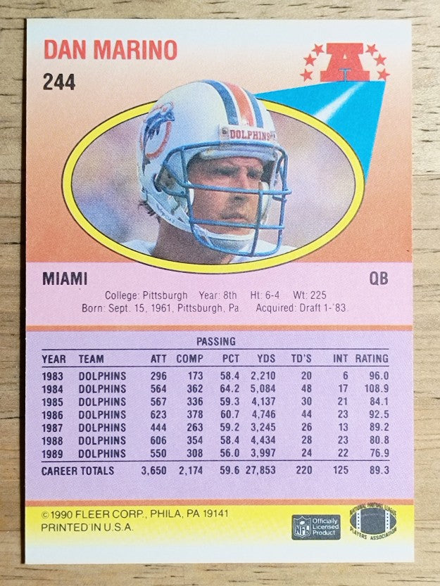 1990 Fleer #244 Dan Marino