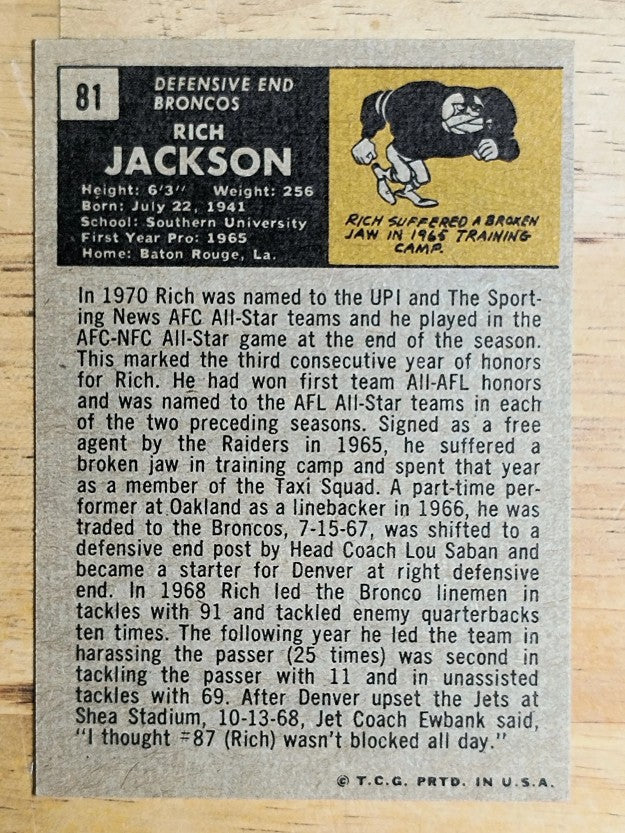 1971 Topps #81 Rich Jackson (EXMT)