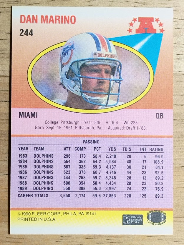 1990 Fleer #244 Dan Marino