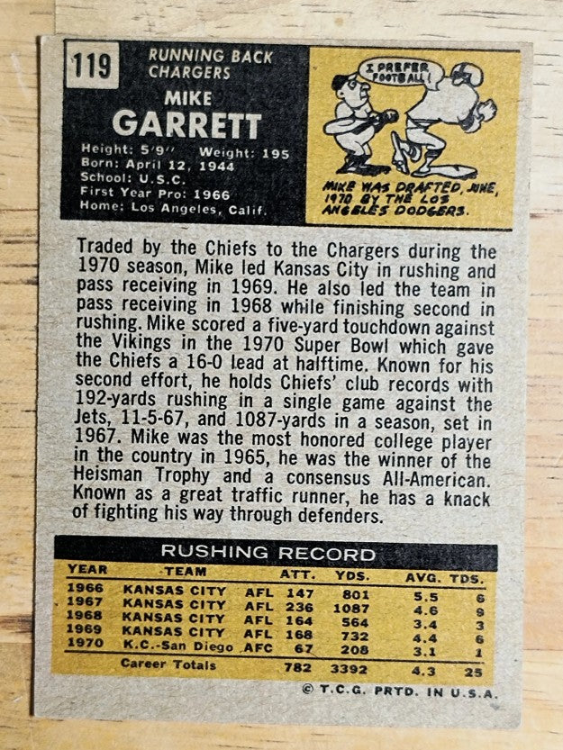 1971 Topps #119 Mike Garrett (EX)