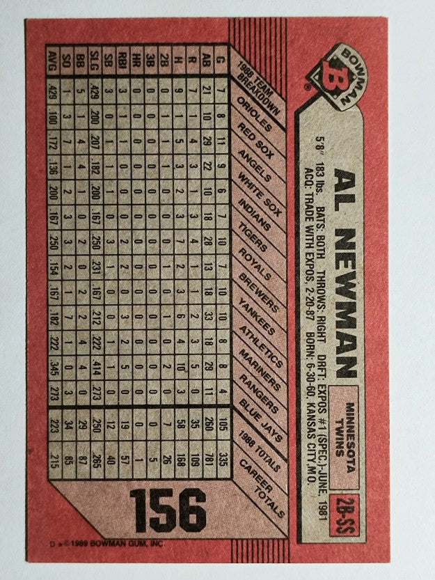 1989 Bowman #156 Al Newman