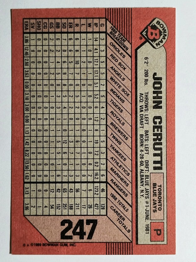 1989 Bowman #247 John Cerutti