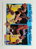 1991-92 Hoops #312 John Stockton/Magic Johnson LL (NM)
