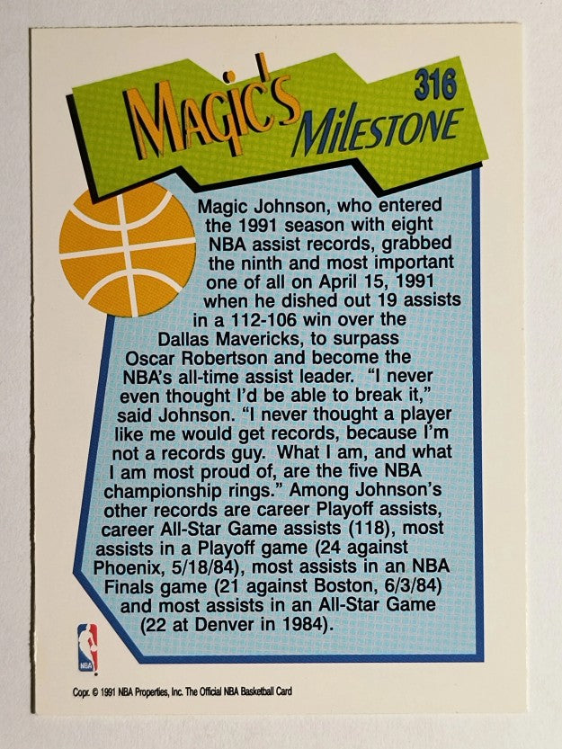 1991-92 Hoops #316 Magic Johnson MS (NM)