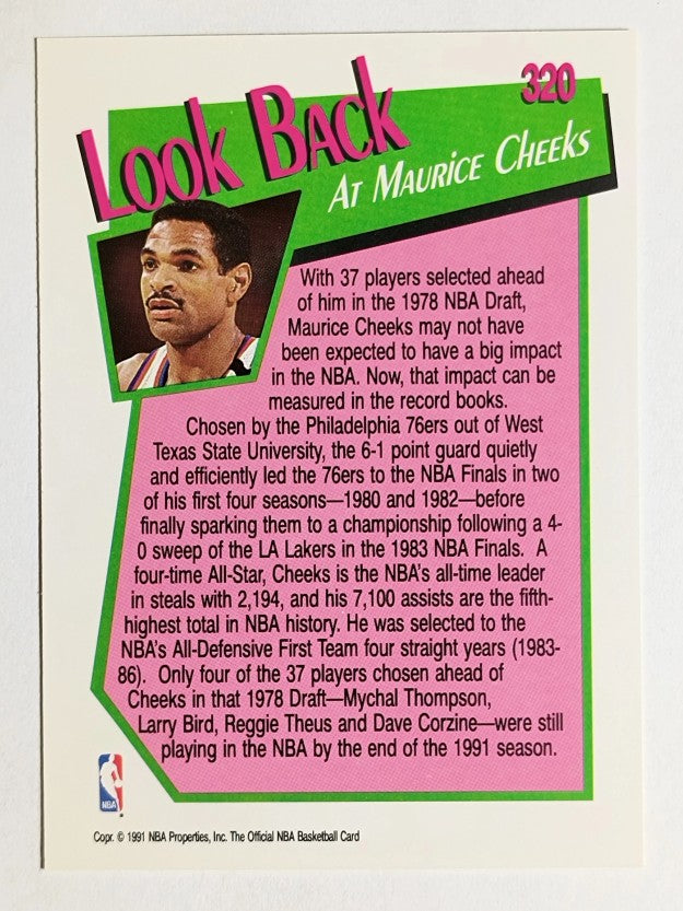 1991-92 Hoops #320 Maurice Cheeks YB