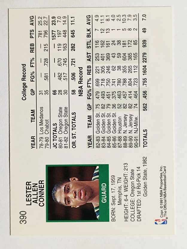 1991-92 Hoops #390 Lester Conner