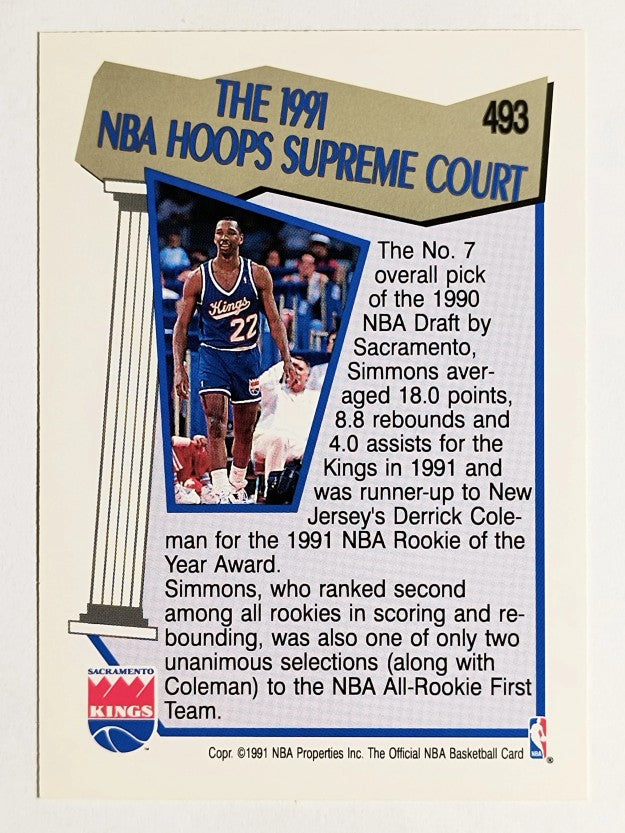 1991-92 Hoops #493 Lionel Simmons SC