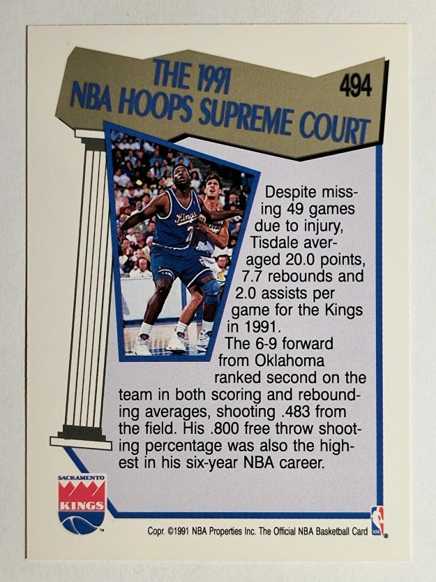 1991-92 Hoops #494 Wayman Tisdale SC
