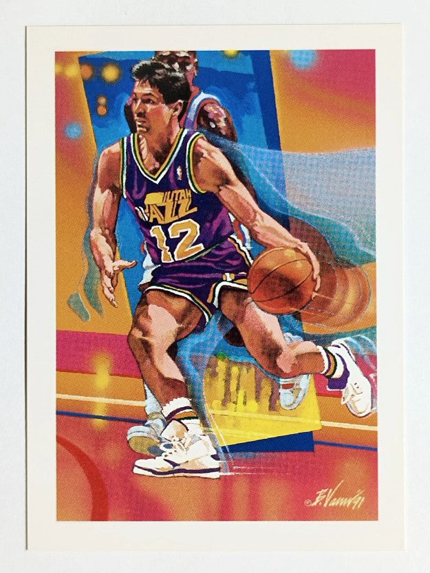 1991-92 Hoops #528 John Stockton Art