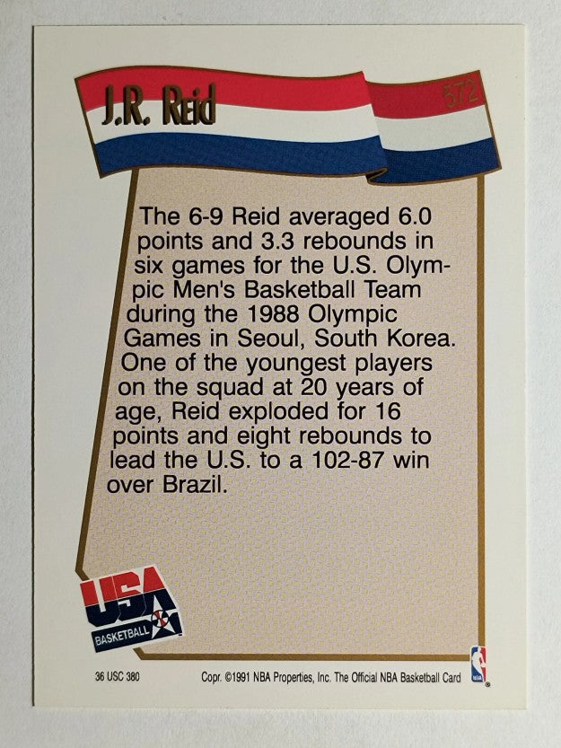 1991-92 Hoops #572 J.R. Reid USA