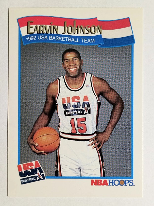 1991-92 Hoops #578 Magic Johnson USA (NM)