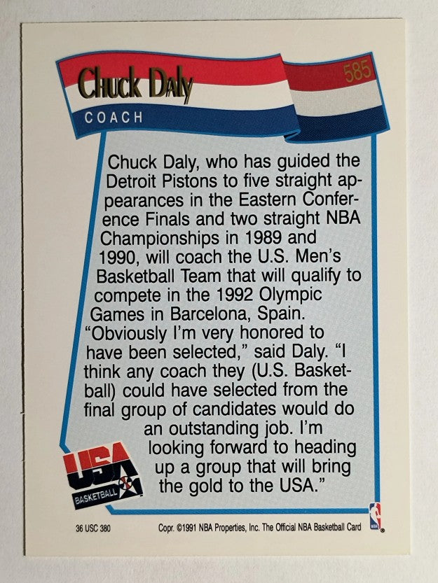 1991-92 Hoops #585 Chuck Daly CO USA