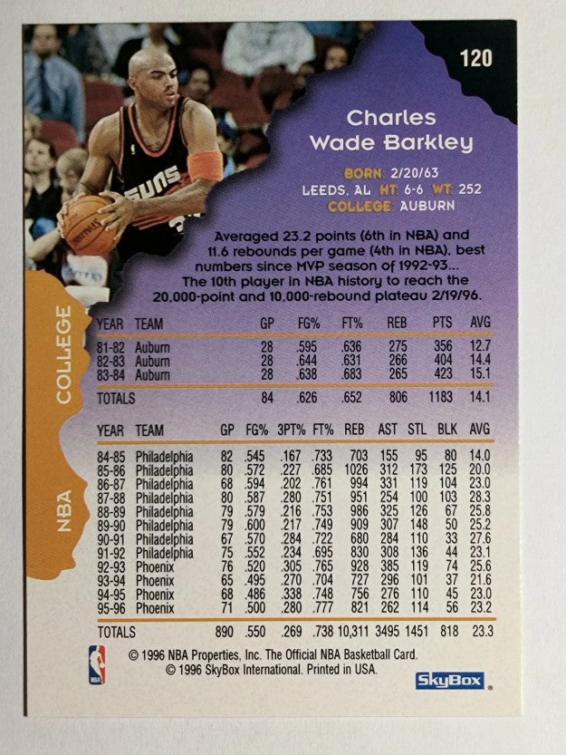 1996-97 Hoops #120 Charles Barkley