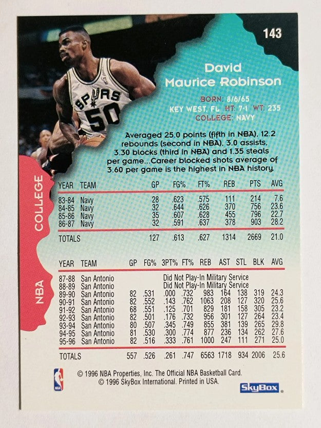 1996-97 Hoops #143 David Robinson