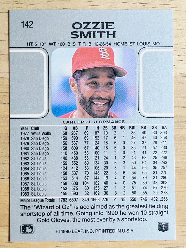 1990 Leaf #142 Ozzie Smith