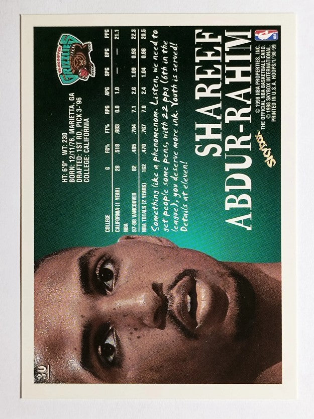 1998-99 Hoops #30 Shareef Abdur-Rahim