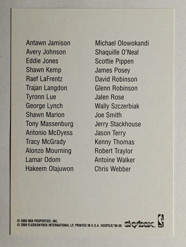 1999-00 Hoops Autographics #NNO Checklist