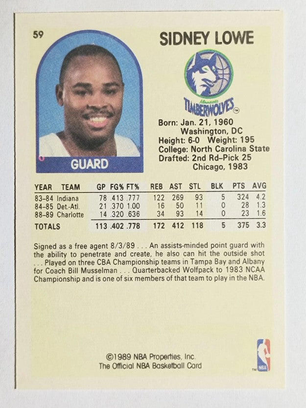 1990 Hoops 100 Superstars #59 Sidney Lowe