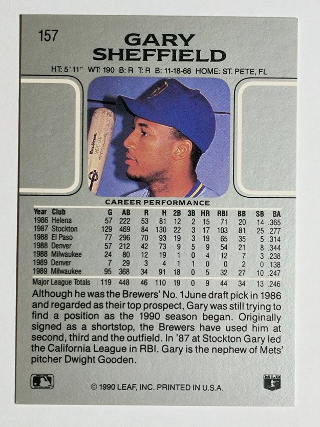 1990 Leaf #157 Gary Sheffield