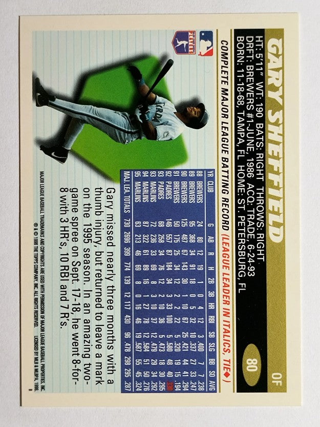 1996 Topps #80 Gary Sheffield