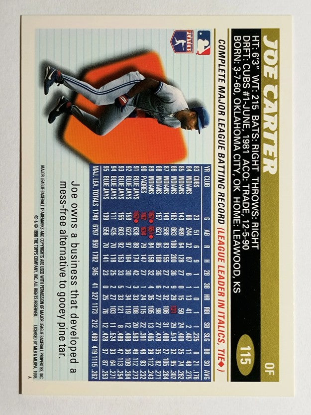 1996 Topps #115 Joe Carter