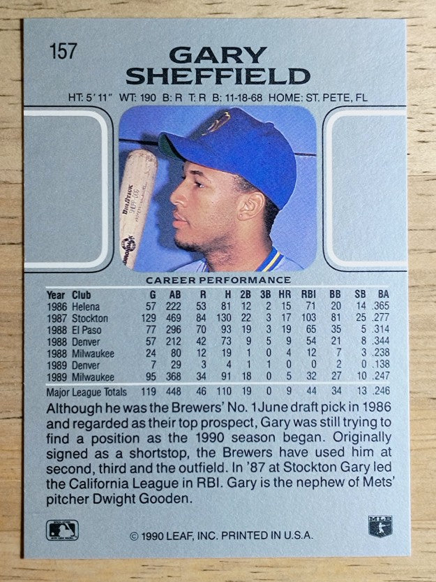 1990 Leaf #157 Gary Sheffield