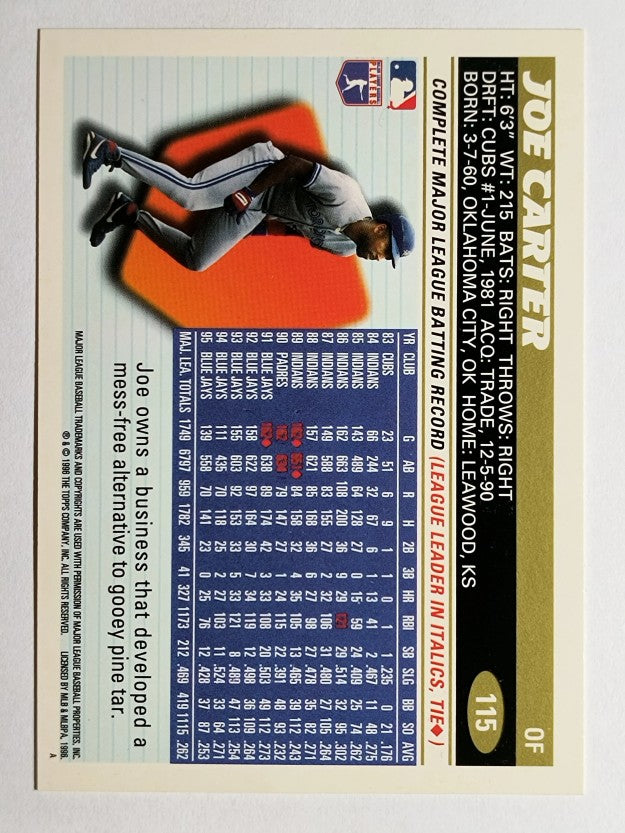 1996 Topps #115 Joe Carter