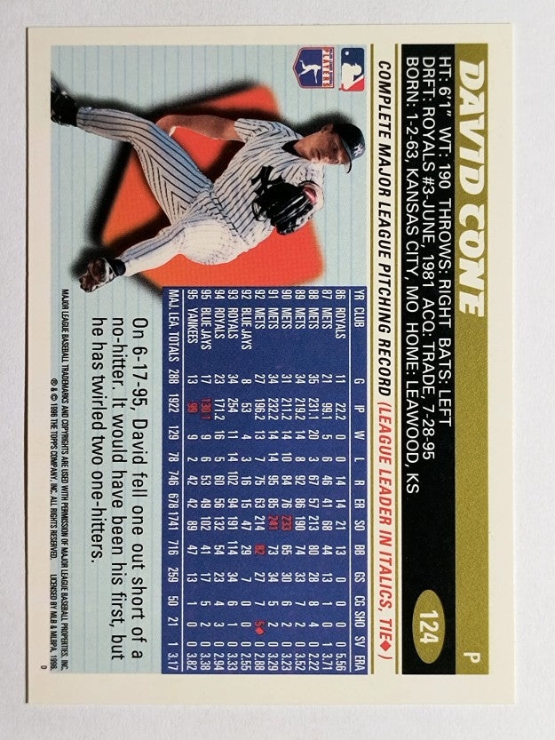 1996 Topps #124 David Cone