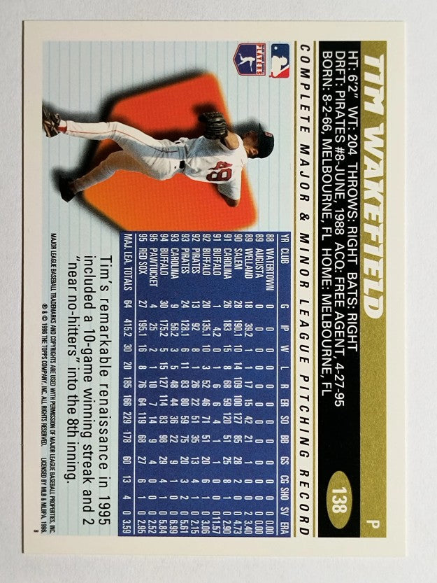 1996 Topps #138 Tim Wakefield