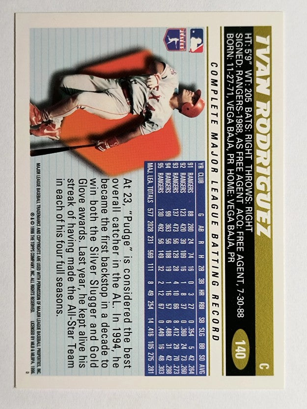 1996 Topps #140 Ivan Rodriguez