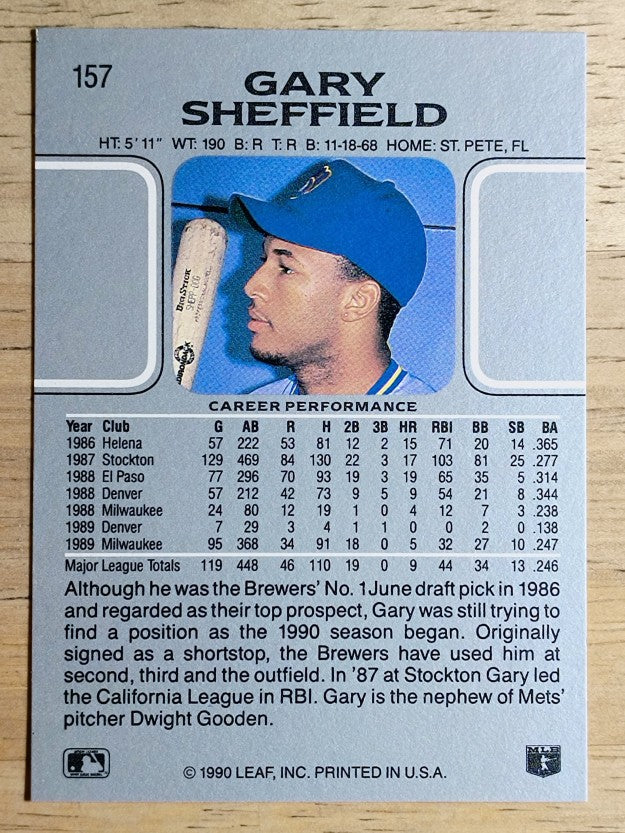 1990 Leaf #157 Gary Sheffield