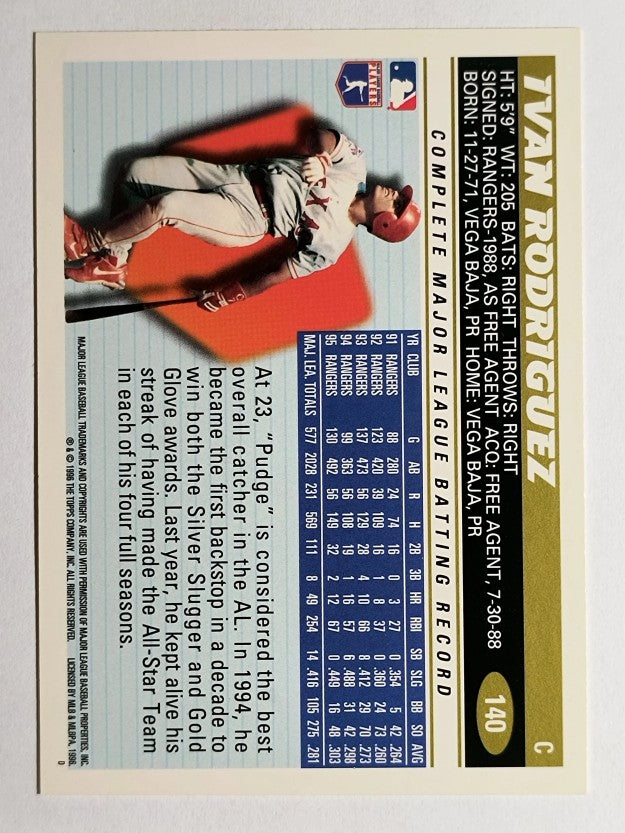 1996 Topps #140 Ivan Rodriguez