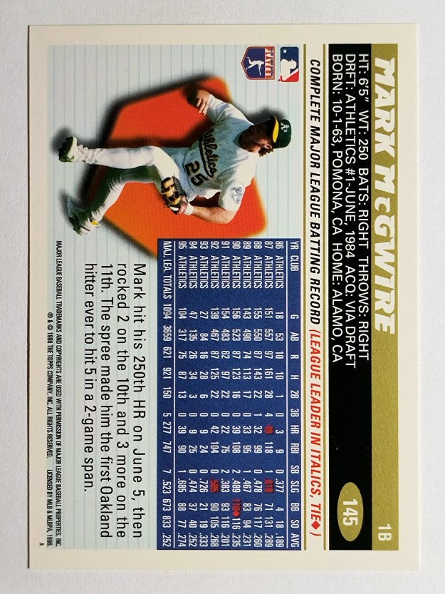 1996 Topps #145 Mark McGwire