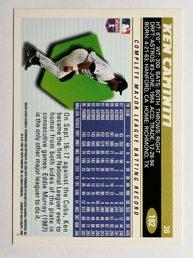 1996 Topps #182 Ken Caminiti