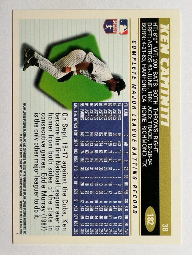 1996 Topps #182 Ken Caminiti